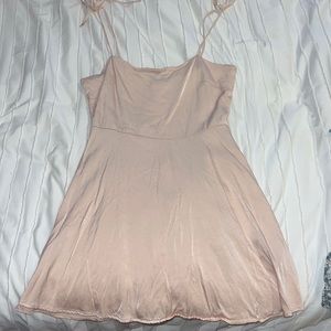 light pink satin dress